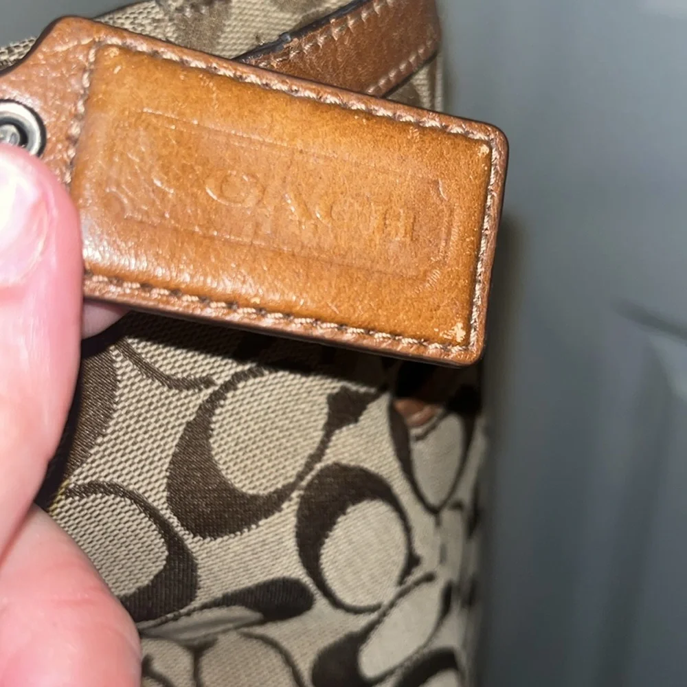 large brown monogram COACH tote, gently used very good condition - Picture 8 of 17